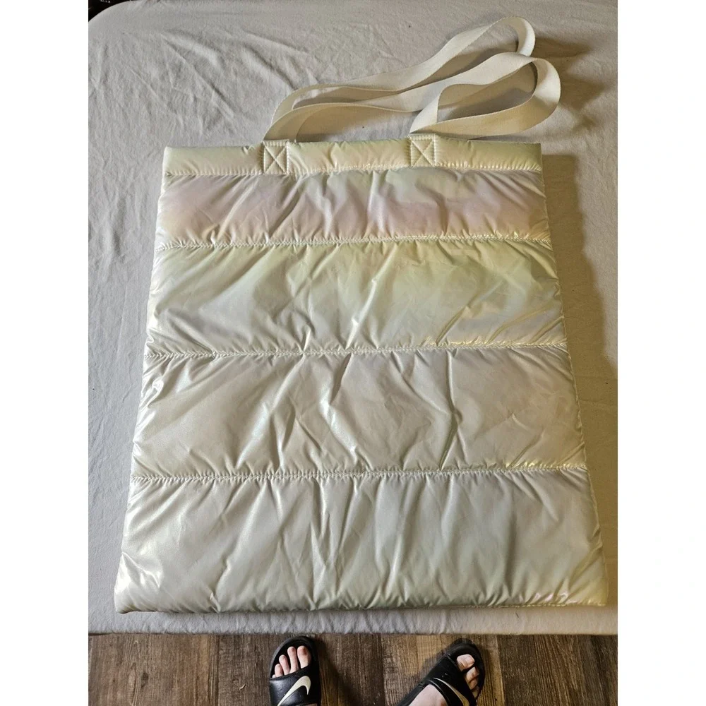 Bath & Body‎ Works Iridescent Pearl Puffer Tote Bag Large Reusable Shopping Bag